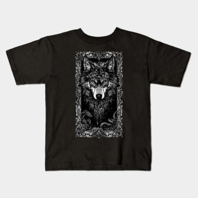 Black Wolf Kids T-Shirt by Esoteric Origins